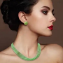 Mint Green Multi-Strand Beaded Necklace &amp; Earring Set