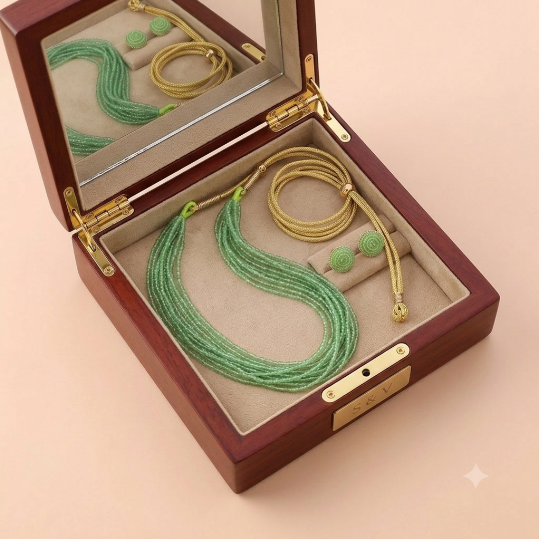 Mint Green Multi-Strand Beaded Necklace &amp; Earring Set