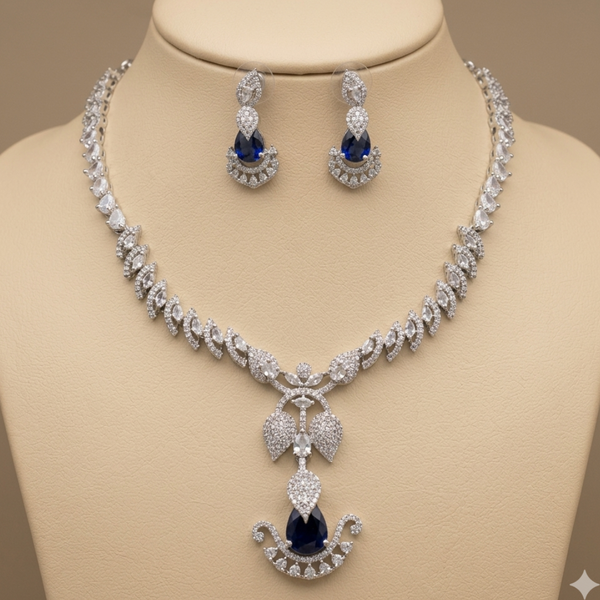 Royal Sapphire Vine Necklace Set