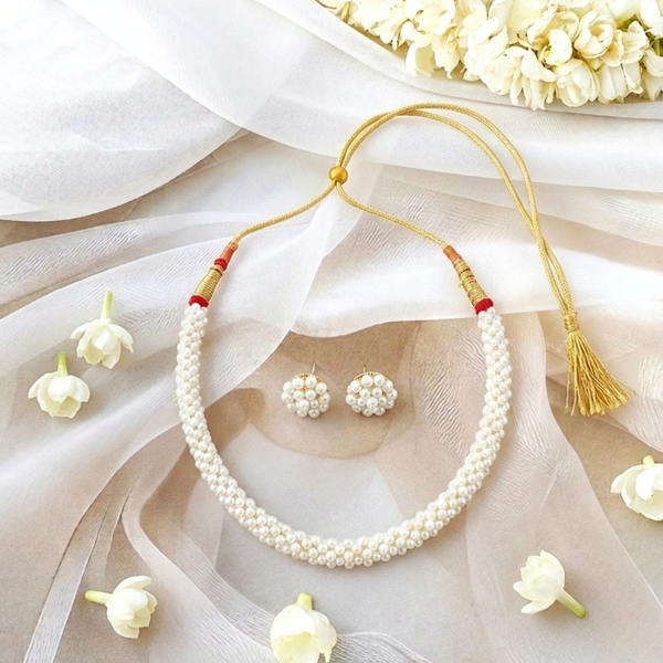 Elegant White Pearl Jewelry Set