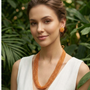 Sunset Glow Multi-Layer Beaded Necklace Set