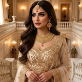 Aahana Floral Kundan Choker Set with Maang Tikka