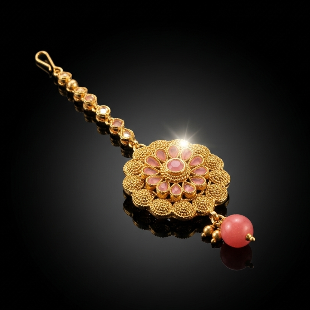 Aahana Floral Kundan Choker Set with Maang Tikka