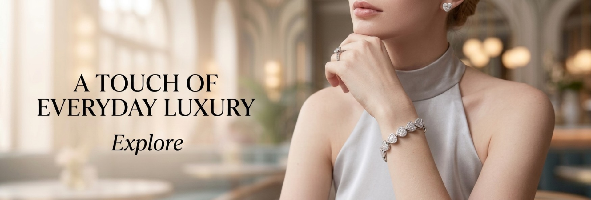  Dazzling Silver Heart-Link Tennis Bracelet