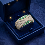 Empress Emerald & Diamond Zirconia Statement Kada Bracelet