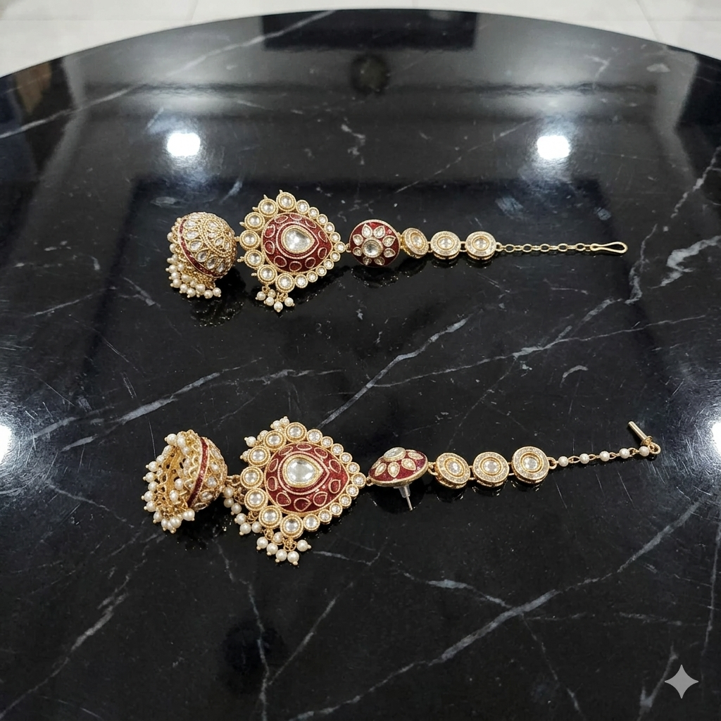 Zeenat Ruby Bridal Choker Set