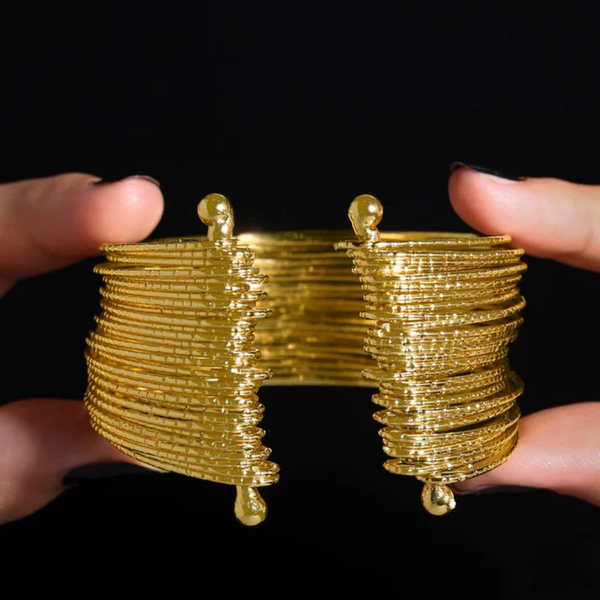 Radiant Weave Gold Cuff Bracelet