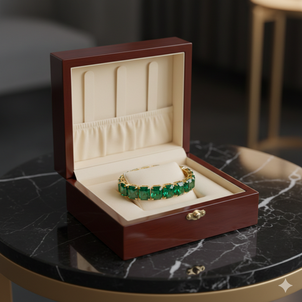Emerald Elegance Tennis Bracelet