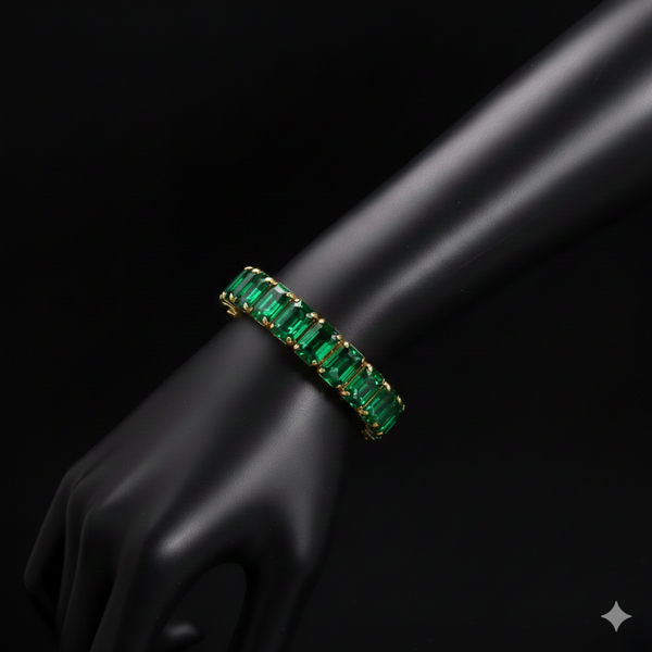 Emerald Elegance Tennis Bracelet