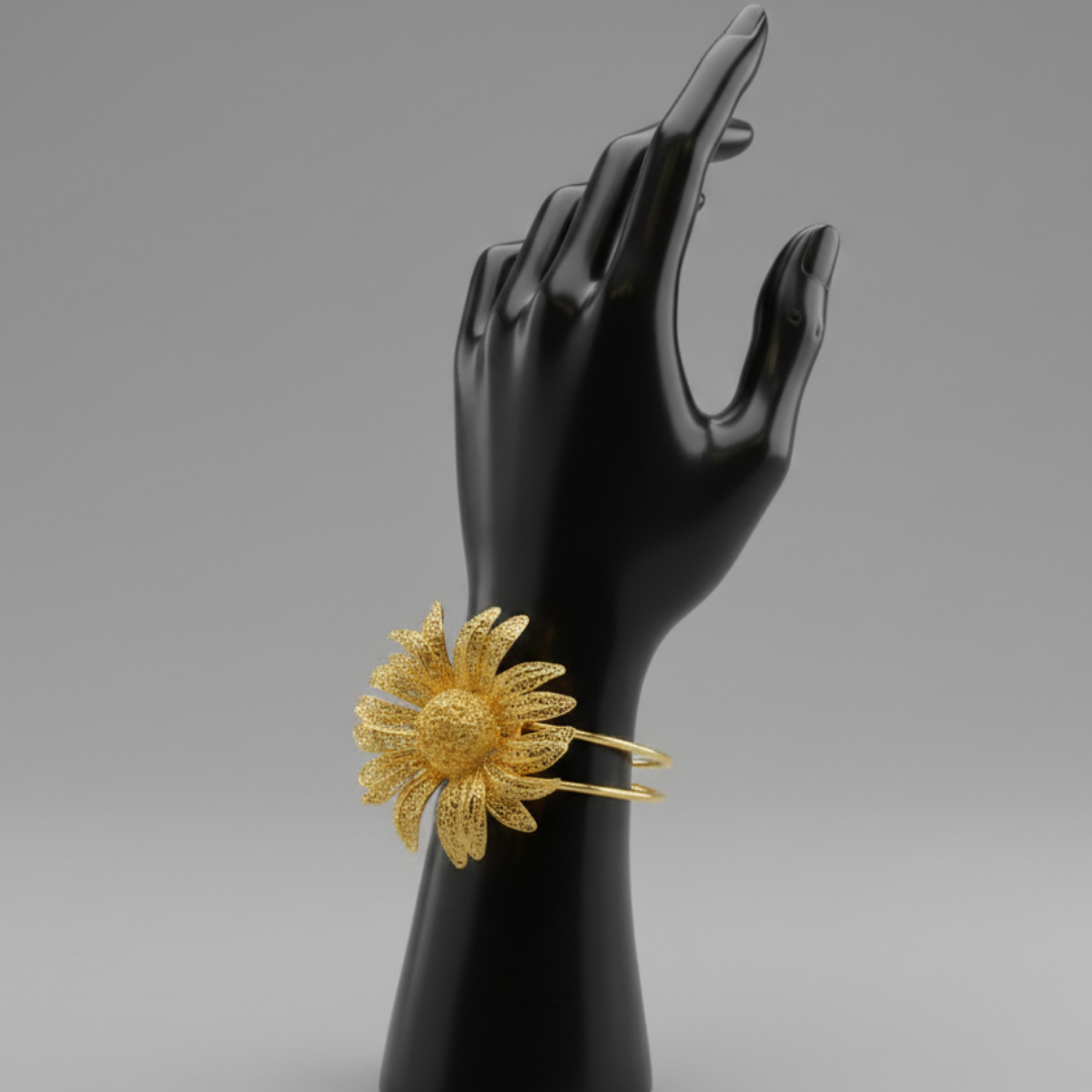 Golden Bloom Statement Bracelet