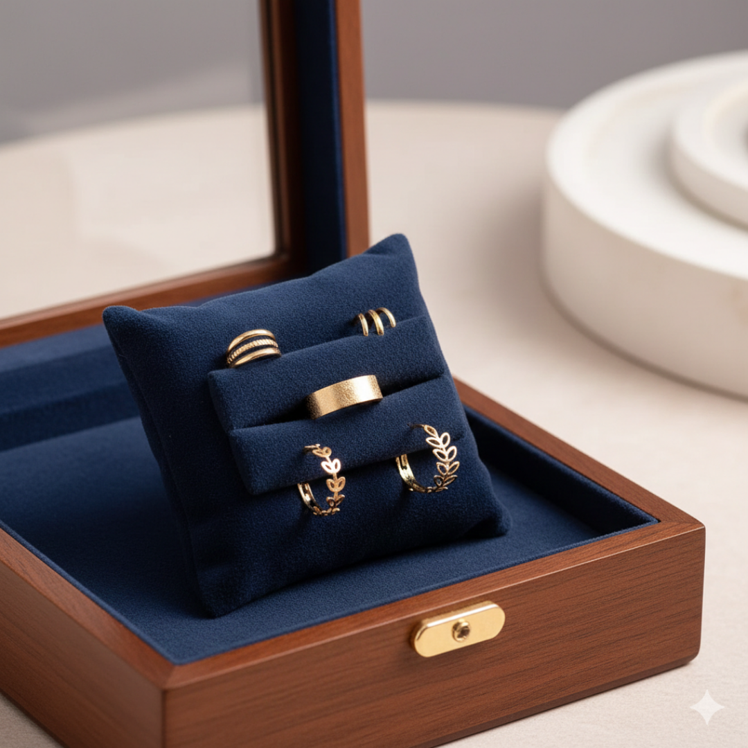 Aurora Luxe Multi-Layer Ear Cuff & Stud Set - JE101