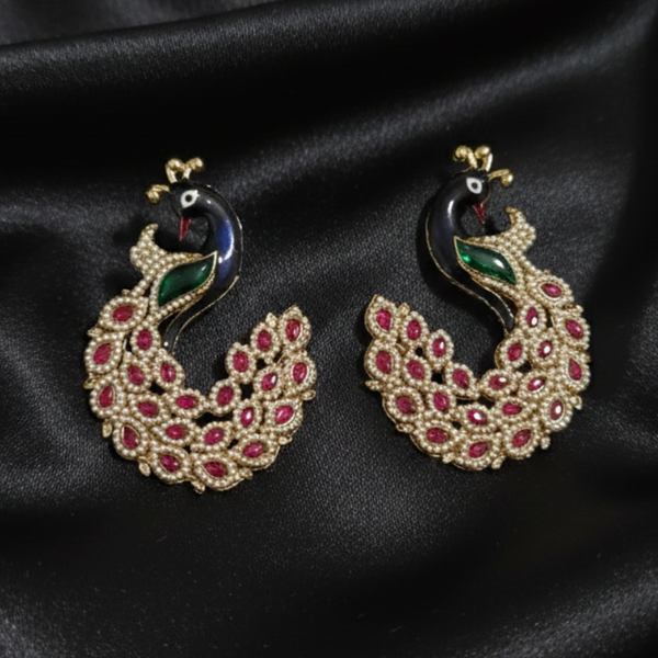 Royal Peacock Pearl Earrings