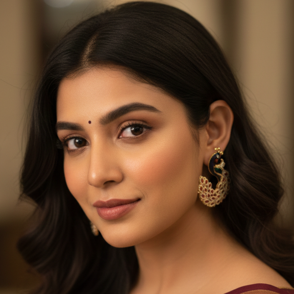 Royal Peacock Pearl Earrings