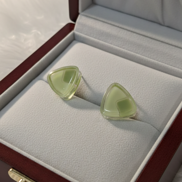 Minimal Pastel Green Triangle Stud Earrings