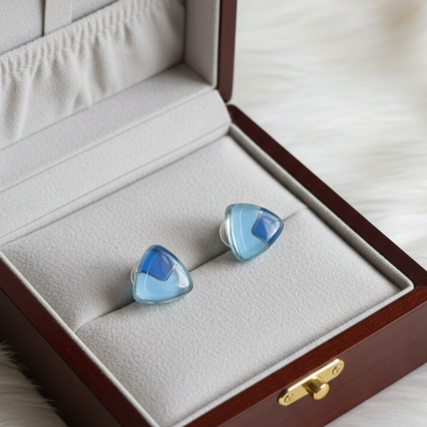Ocean Prism Tri-Glass Stud Earrings
