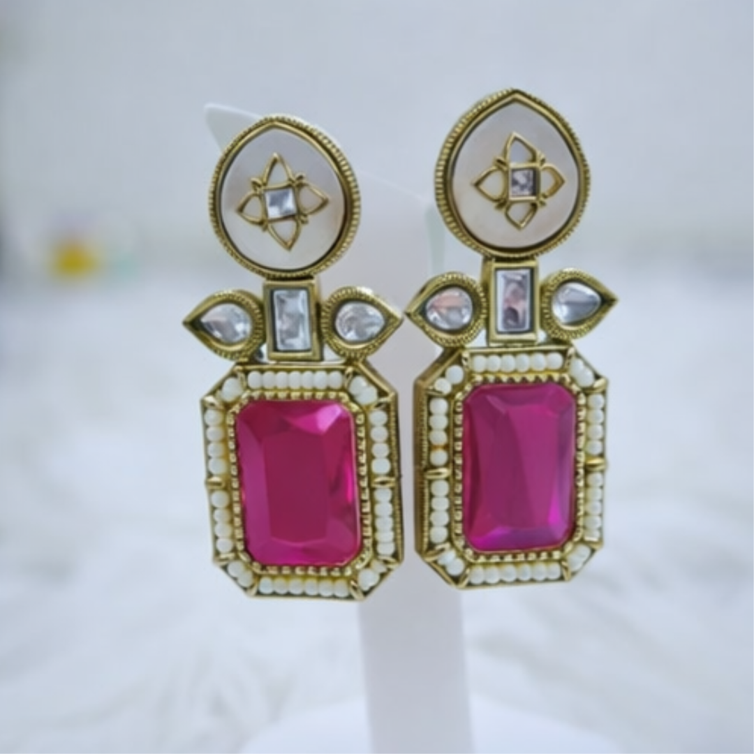 Vintage Interchangeable Stone Drop Earring Set (Pack of 5)