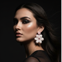 Pink Blossom Cowrie Shell Beaded Earrings