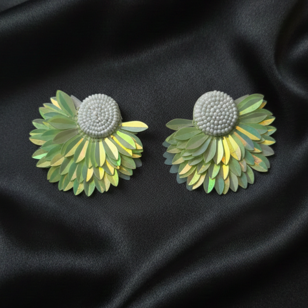 Iridescent Seafoam Petal Studs