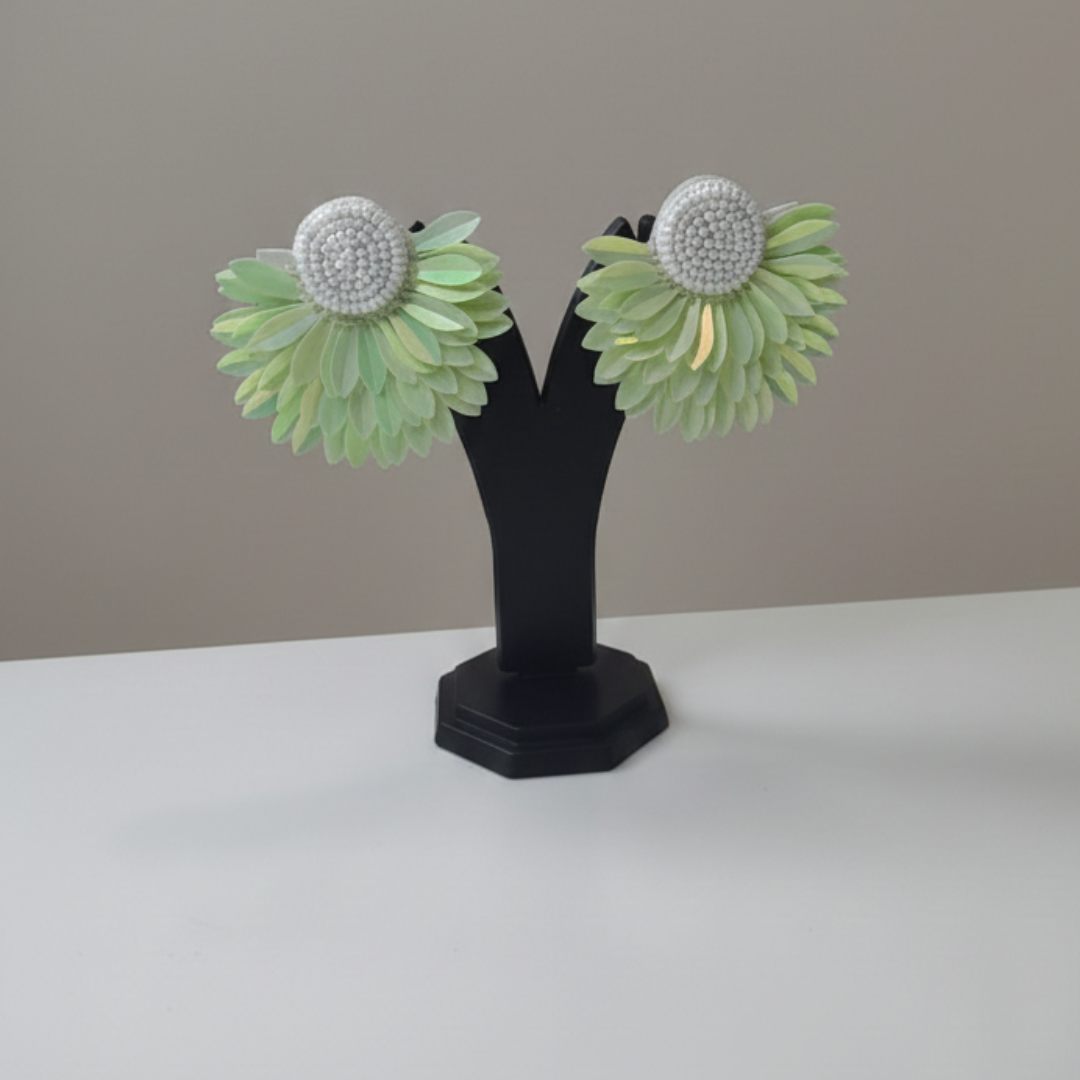 Iridescent Seafoam Petal Studs