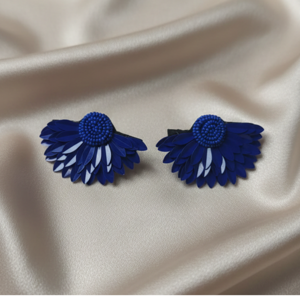 Cobalt Blue Petal Statement Studs