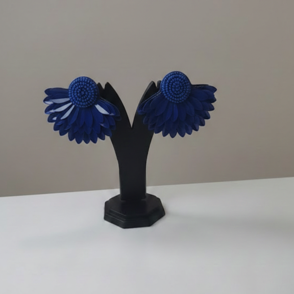 Cobalt Blue Petal Statement Studs