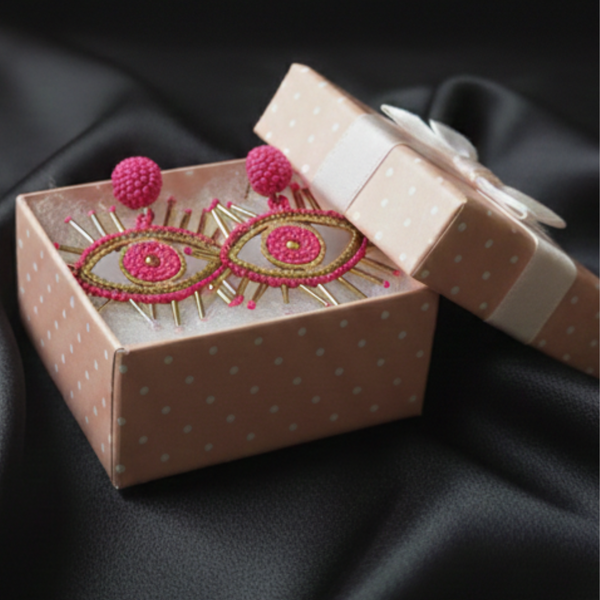 Fuchsia Guardian Evil Eye Earrings
