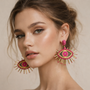 Fuchsia Guardian Evil Eye Earrings