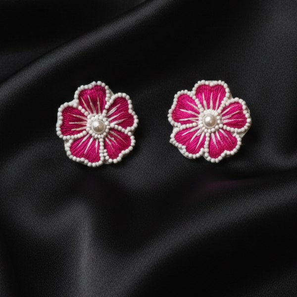 Crimson Bloom Studs