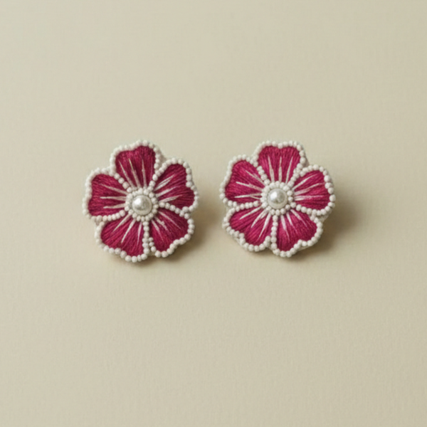 Crimson Bloom Studs