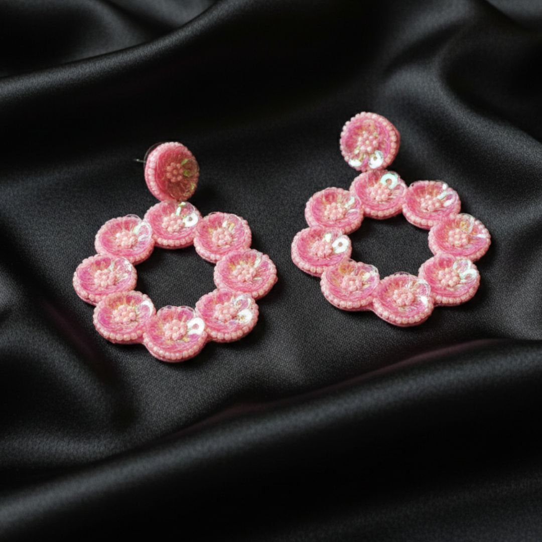 Pink Pearl Wreath Drops