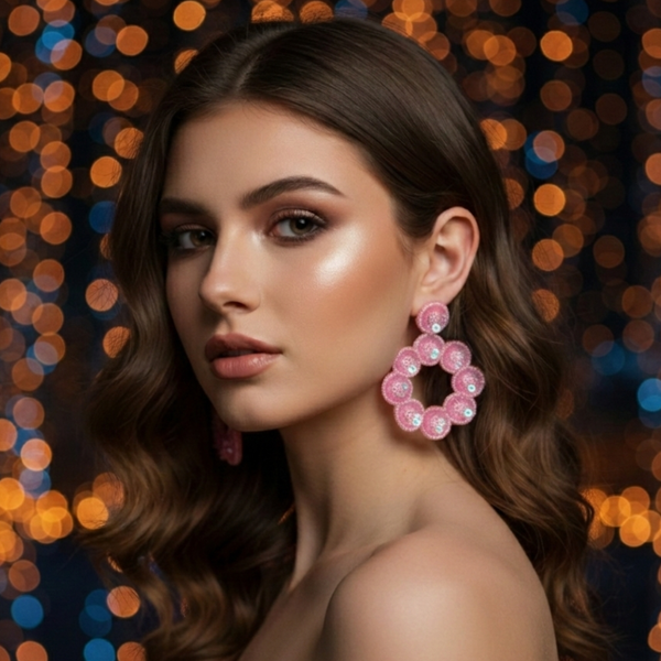 Pink Pearl Wreath Drops