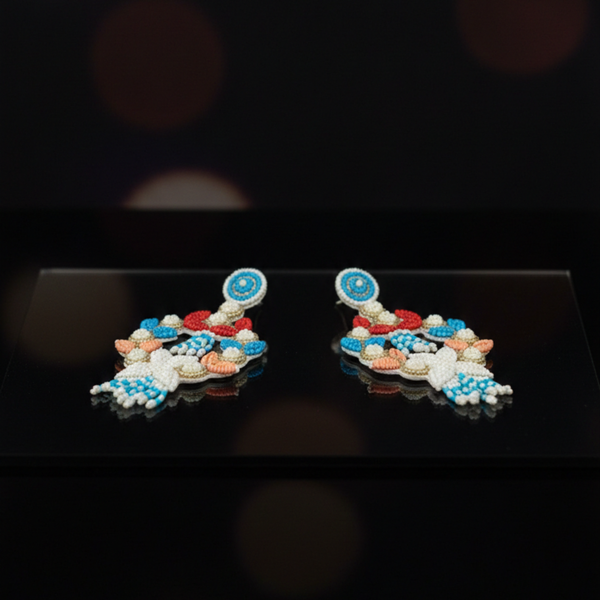 Azure Bloom Statement Chandelier Drops
