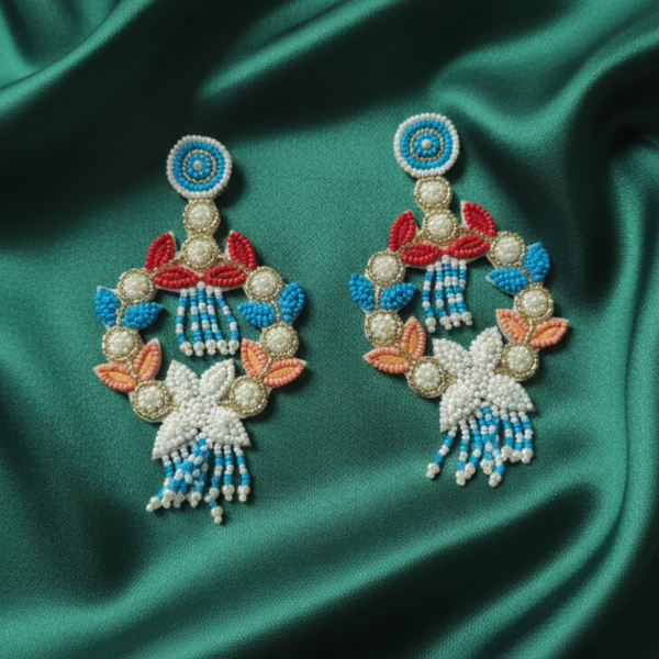 Azure Bloom Statement Chandelier Drops