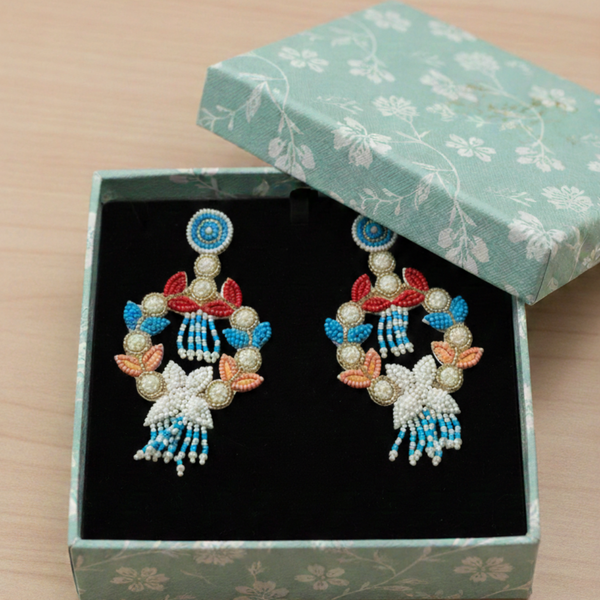 Azure Bloom Statement Chandelier Drops