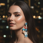 Azure Bloom Statement Chandelier Drops