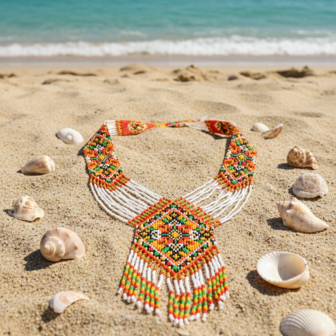 Tribal Multicolor Beaded Statement Necklace
