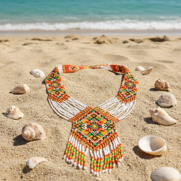 Tribal Multicolor Beaded Statement Necklace