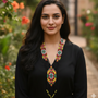 Midnight Bloom Beaded Necklace
