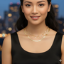 Anti-Tarnish Imitation Gold Layered Leaf Necklace