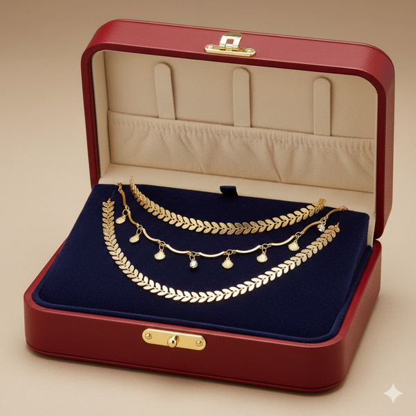 Anti-Tarnish Imitation Gold Layered Leaf Necklace
