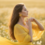 Golden Floral Statement Necklace & Earrings Set -JN113