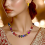 Aurora Multicolor Gemstone Necklace Set  - JN114
