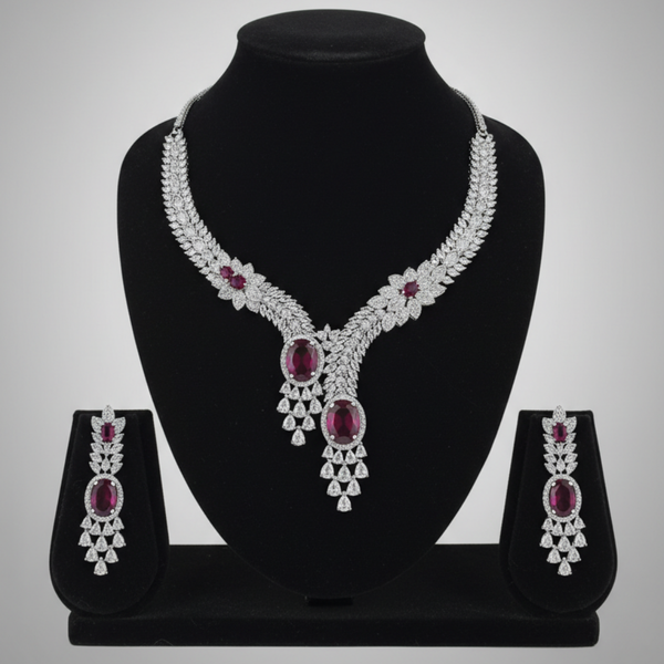 Ruby Royale Statement Necklace Set