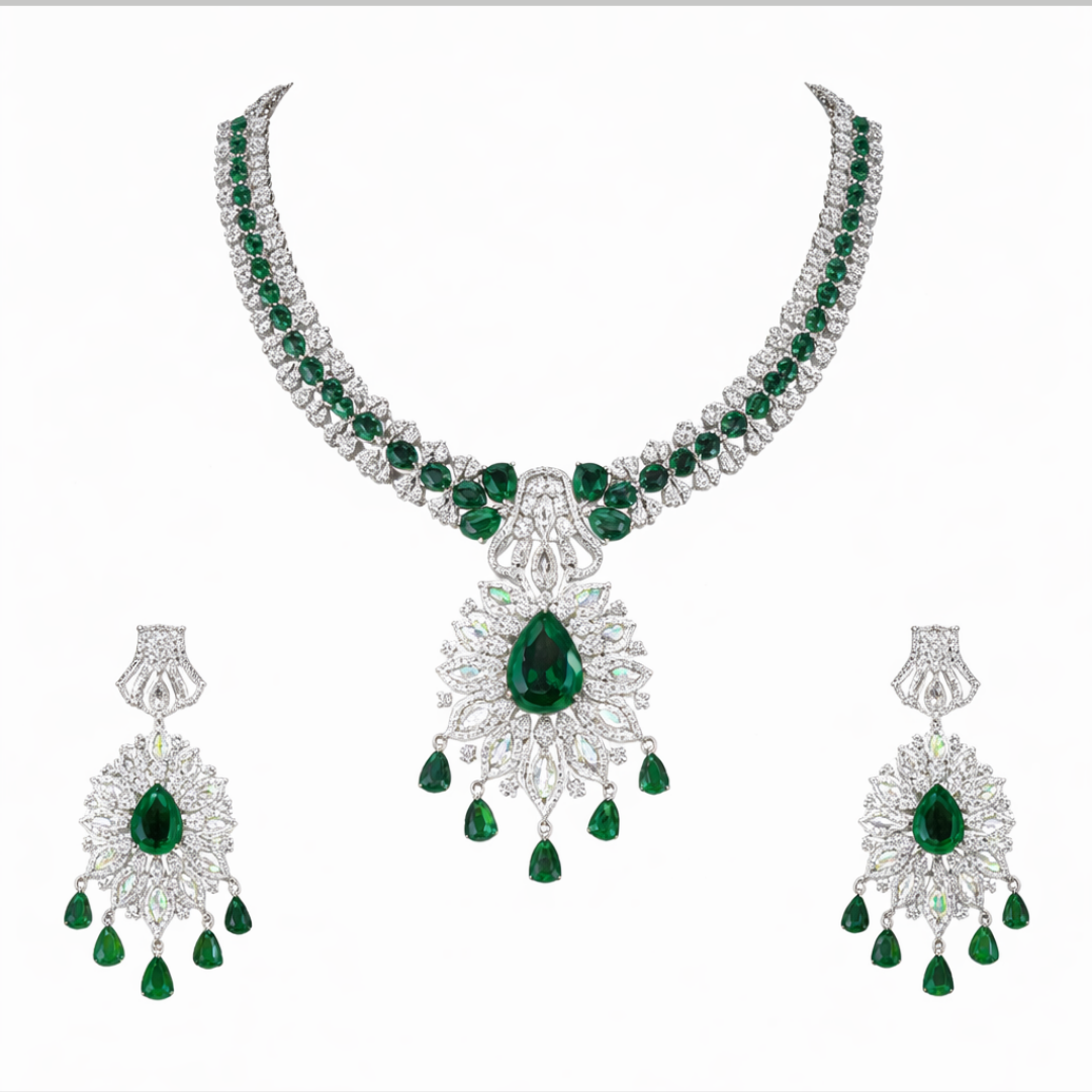 Emerald Majesty Necklace Set