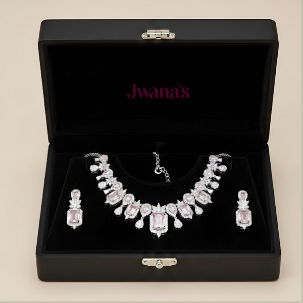 Blush Pink Crystal CZ Statement Jewelry Set