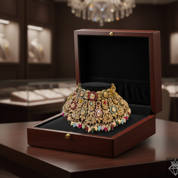 Royal Polki Bridal Jewellery Set – 6 Pc Complete Wedding Collection