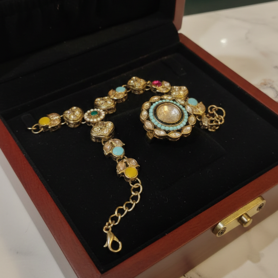 Royal Polki Bridal Jewellery Set – 6 Pc Complete Wedding Collection