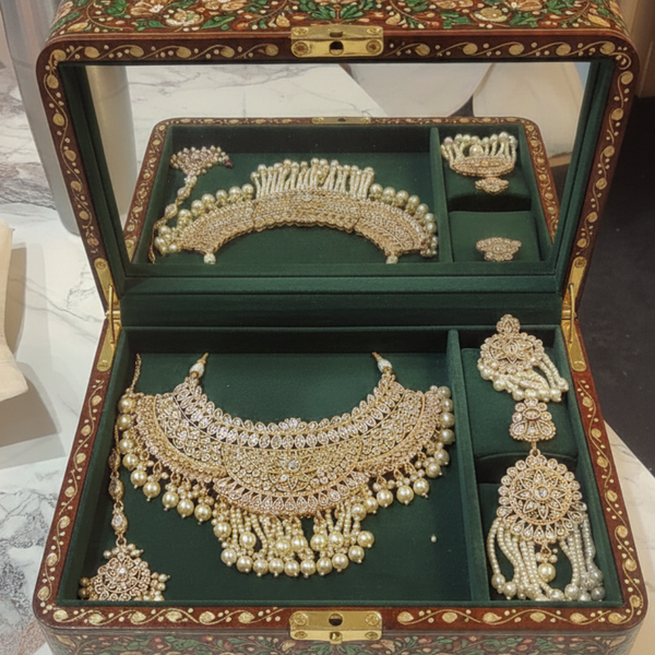 Noor Mahal Pearl Bridal Necklace Set