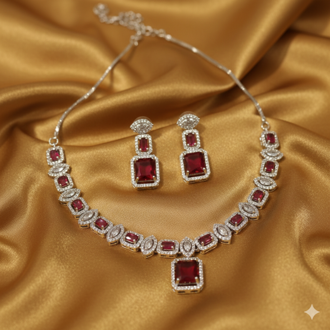 Royal Ruby Elegance Necklace Set