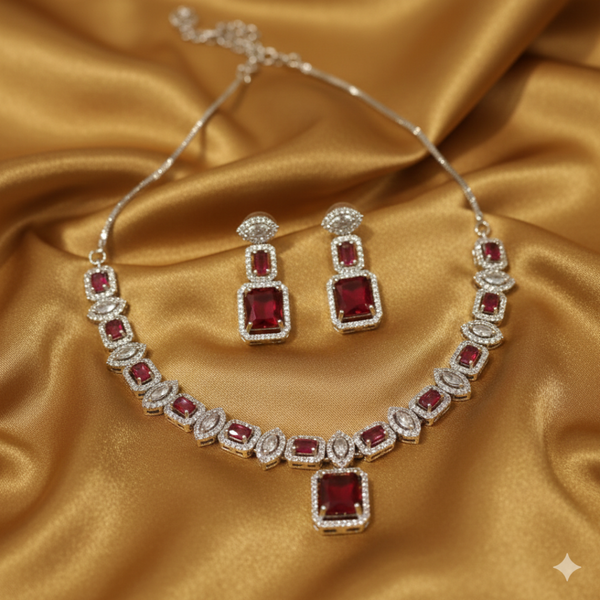 Royal Ruby Elegance Necklace Set